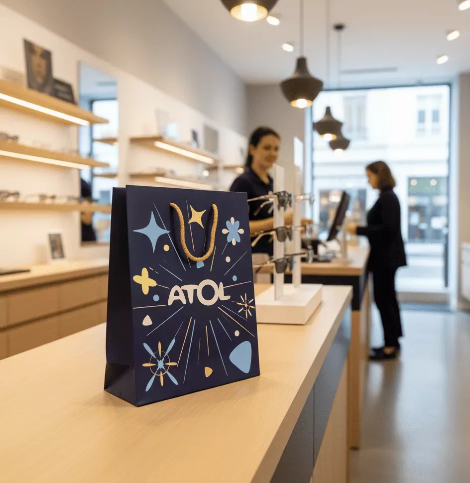 Sac en papier FSC manuel ATOL festif 2025