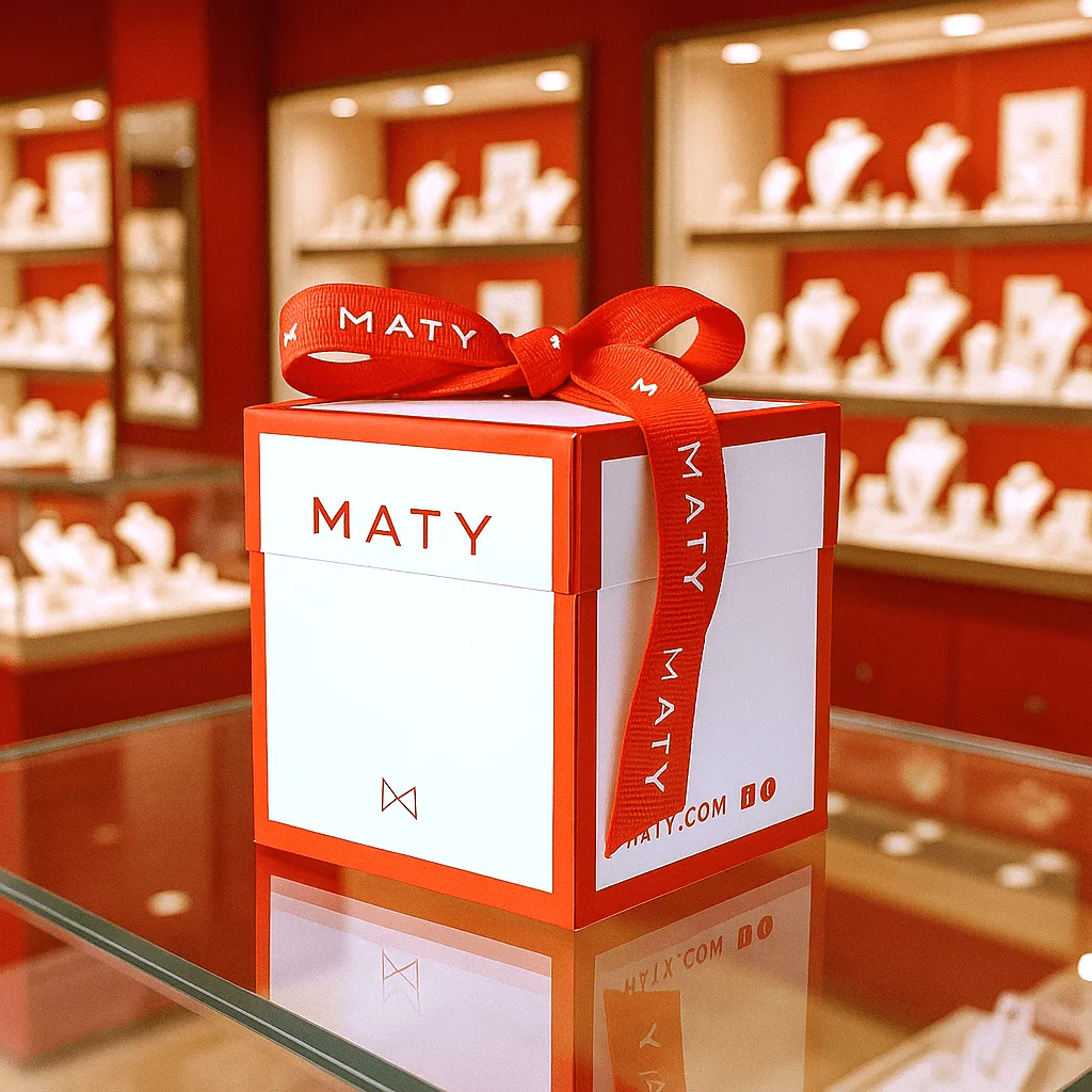 Boite maty bijoux rouge et blanc