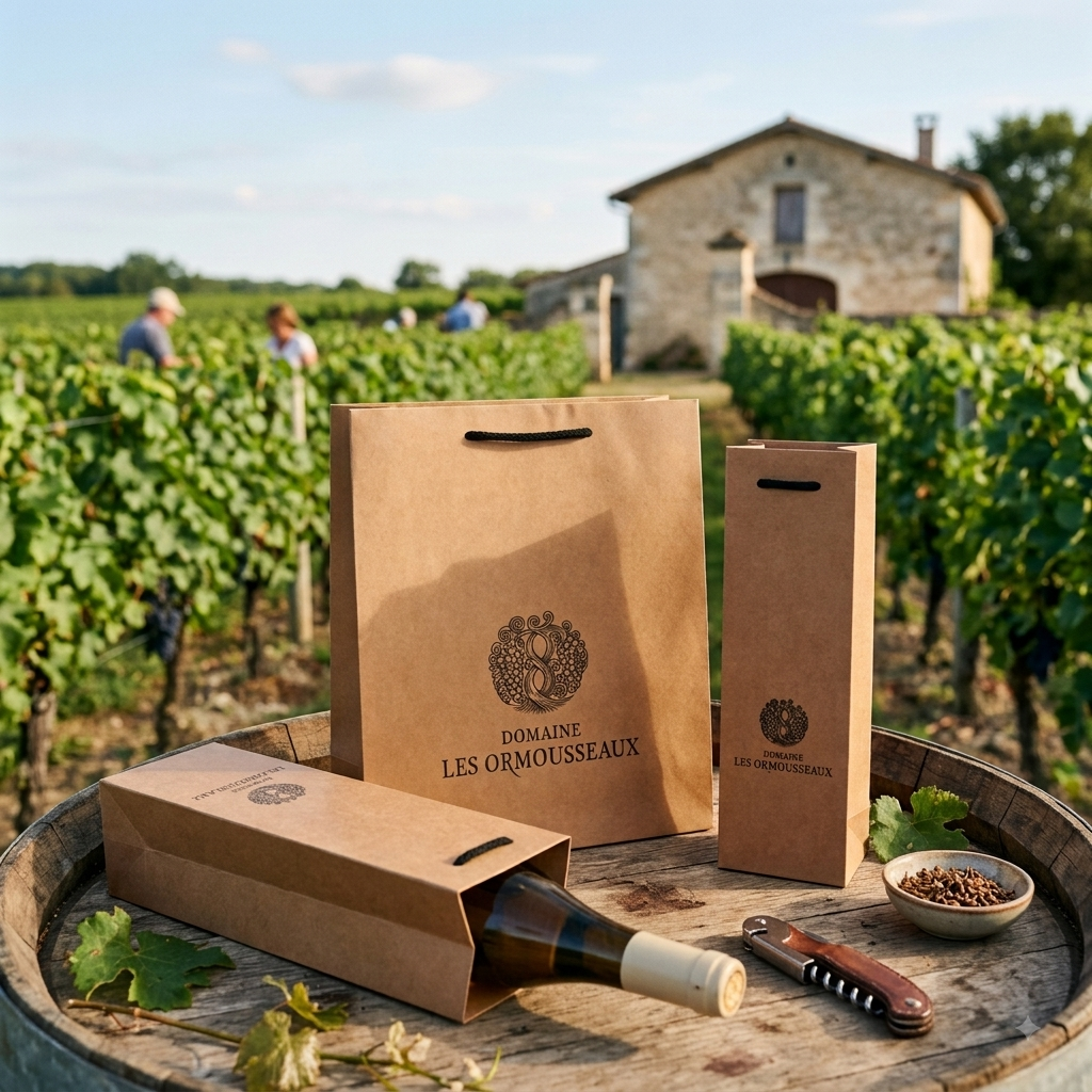 Sacs en kraft pour emporter ses bouteille de vin les ormousseaux